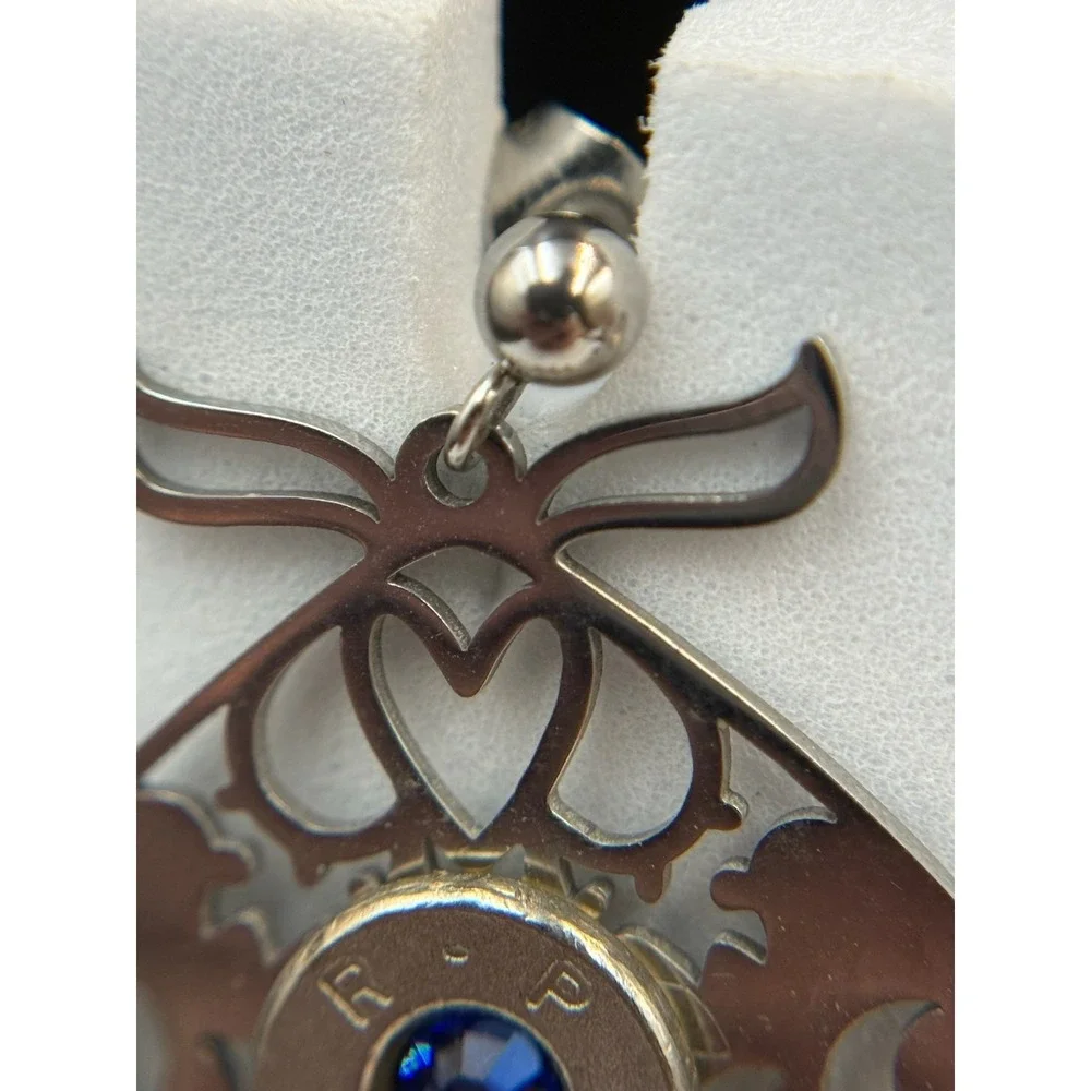 Vintage Womens silver Tone Chain‎ Blue Beaded Fashion Dangle/Drop Earrings